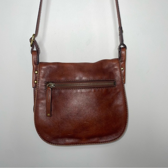 Fossil Brown Leather Messenger Crossbody Flap Saddle Bag - Picture 9 of 14